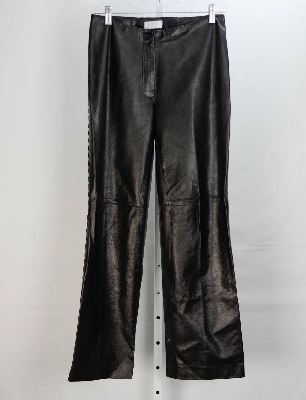 Santacroce Leather Pants IT 44, US S 2/4 Leather Laced Legs Retail $1295